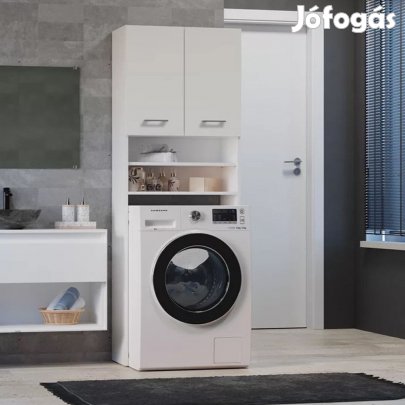 Fürdőszobai szekrény mosógép fölé polccal 180x30x64 cm fehér FUR1884-