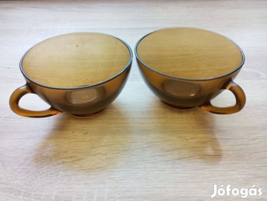 Füst üveg teás, kávés csésze - 2 db!