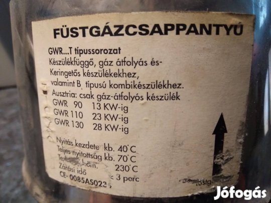 Füstgázcsappantyú+ füstcső+könyök