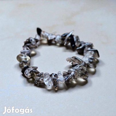 Füstkvarc szemcsés ásványkarkötő