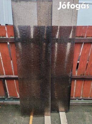 Füstszínű drótos üveg retro terasz fedél