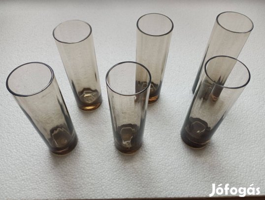Füstüveg 1 dl-es, rövid italos, 6 db-os szett