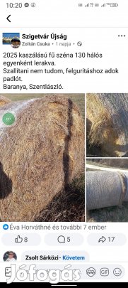 Fűszéna körbálában.