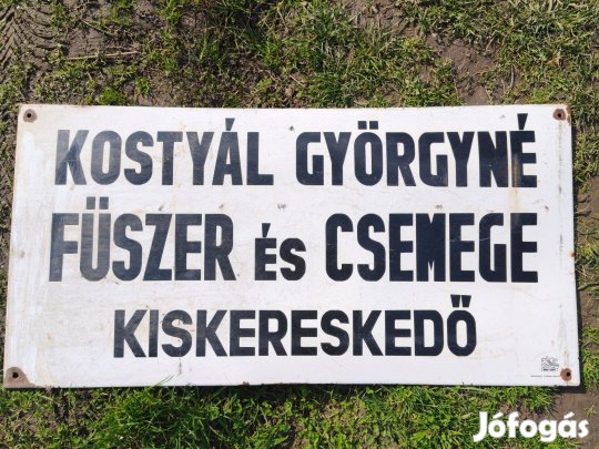 Fűszer és csemege kereskedő , bonyhádi zománctábla