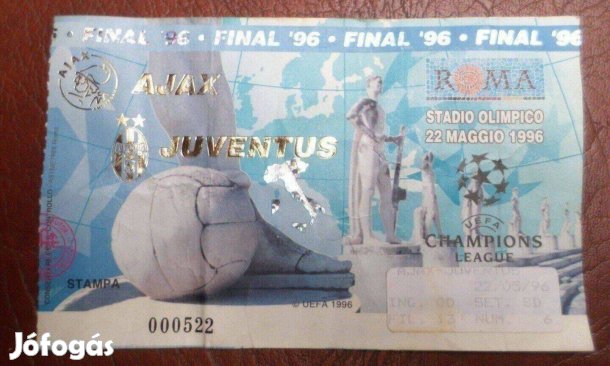 Futball relikvia Belépőjegy BL döntő Róma 1996