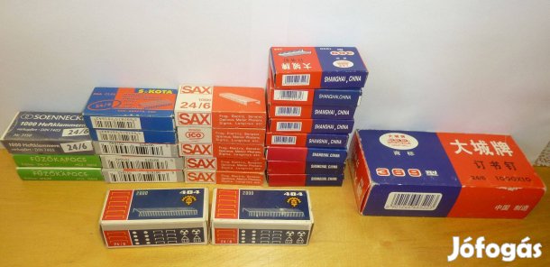 Fűzőkapocs 24/6, 35 ezer darab, eladó!