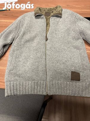 Fynch Hatton báránygyapjú zippzáras pulóver L méret