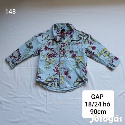 GAP kék virágmintás ing 90cm