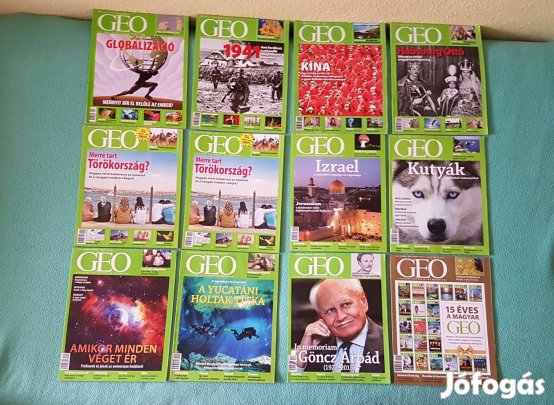 GEO magazinok (2008, 2011-2012, 2015, 2020-as számok) - 12 db