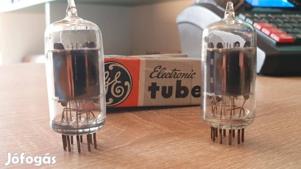 GE General Electric 12AU7 (ECC82) USA vintage hosszú-anódos csőpár ela