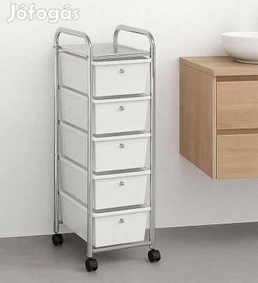 GINA 5 rekeszes gurulós konténer (fehér) 16012