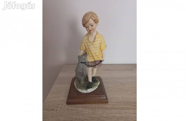 G. Bozetto olasz szobor fa talapzaton, hibátlan állapotban eladó