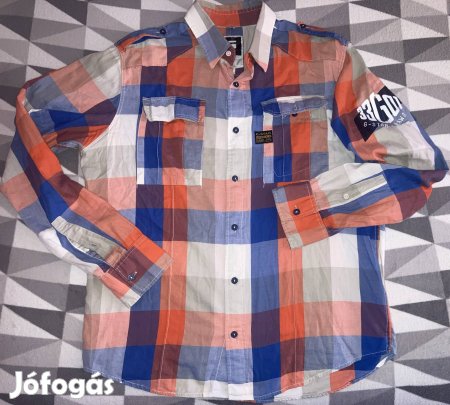 G-star Raw L 'fiatalos' kockás eredeti ffi hosszú ujjú ing