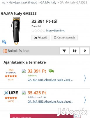 Ga.ma professzionális hajvágógép Új