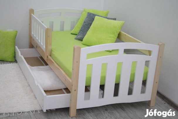 Gabi Gyerek Ágy Keret Borovi Fenyőfa Leesés Gátlóval Fa Új Kiságy