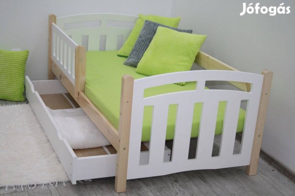 Gabi Gyerek Ágy Keret Borovi Fenyőfa Leesés Gátlóval Fa Új Kiságy