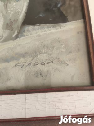 Gádor Emil: Szegfűk kancsóval - Eredeti, Képcsarnokos olajfestmény