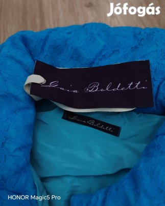 Gaia Baldetti luxus türkiz női kabátka