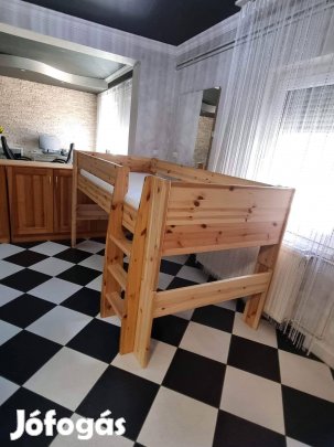 Galériaágy fenyőfa 90x200