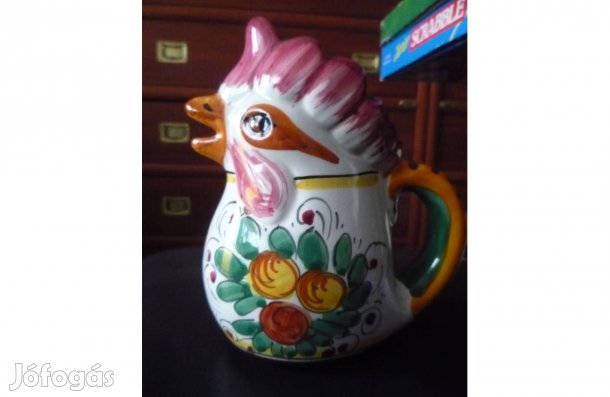 Galetto" Olasz majolika kakasos kancsó 0,5 l-es