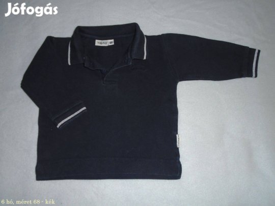 Galléros kék hosszú ujjú felső 6 hó méret 68