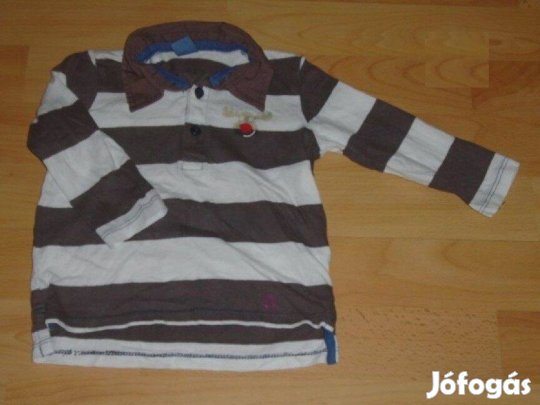 Galléros szarvas mintás csíkos hosszú ujjú felső 6-9 hó méret 74