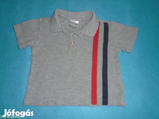 Galléros szürke színű póló 12-18 hó (méret 86)