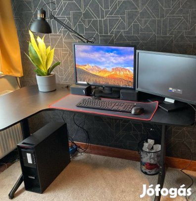 Gamer PC asztal Warrior L alakú fekete