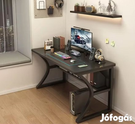 Gamer asztal minőségi íróasztal fekete 100x60x75 cm OTC-B1