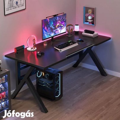 Gamer asztal minőségi íróasztal fekete 120x60x75 cm OTK-B2