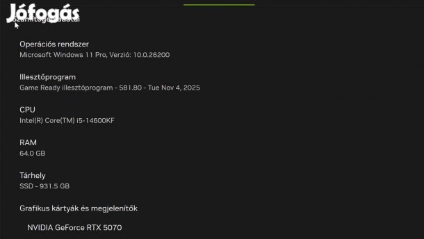 Gamer asztali számítógép