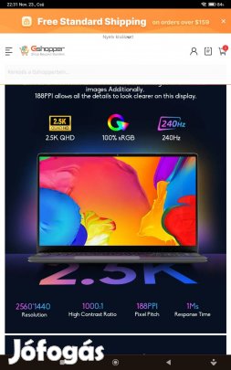 Gamer laptop új fóliás. 165 mh kepfrissites. 12 mag. 16/1000mbit. 