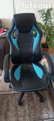 Gamer szék fekete kék 