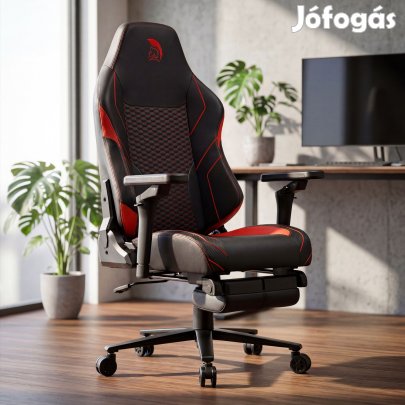 Gamer szék fekete-piros, lábtartóval Warrior (RL-511O)