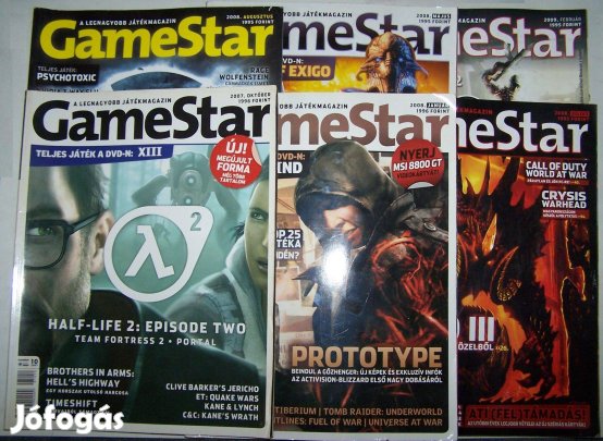 Gamestar magazinok (2007 és 2009 közötti lapszámok, összesen 6 db)
