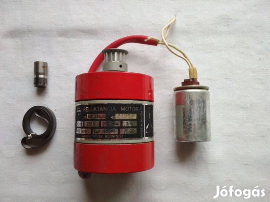 Gamma motor,+tárcsa,+ lapos szíj szíjkerékkel