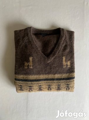 Gant női kötött v-neck gyapjú-alpaka pulóver, L-es