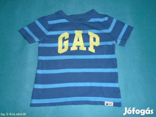 Gap kék csíkos póló 12-18 hó (méret 80)