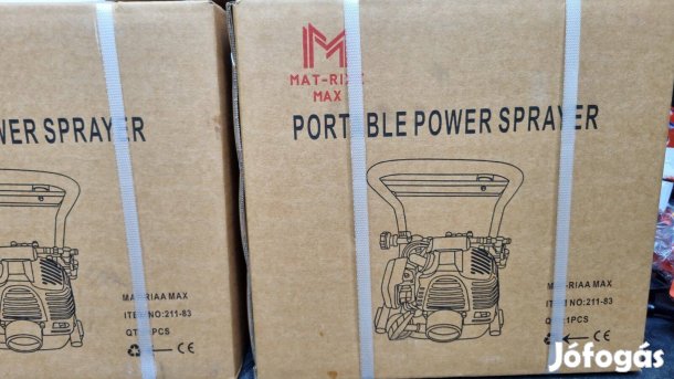 Garanciális, telepíthető 1, 4Le benzines hordó permetező tartozékokkal