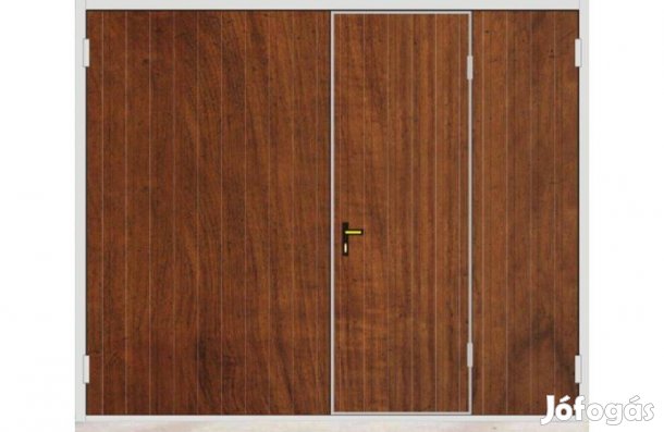 Garázskapu KL Kétszárnyú világos mogyoró fa, Fny300/222, T7 Szebj ing