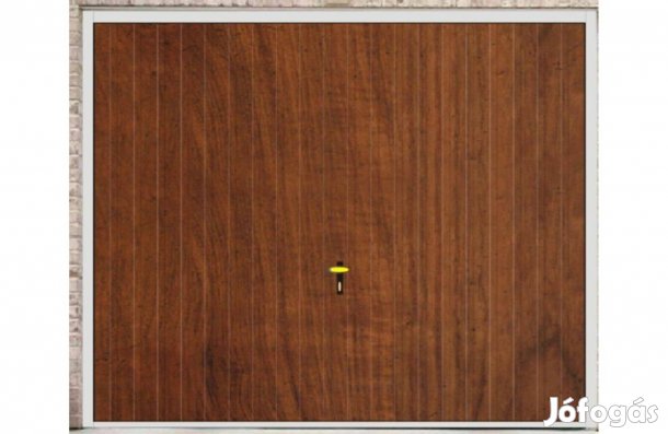 Garázskapu KL billenő, Szigetelt, s. mogyoró, 250/220 T7.függ. bordáz