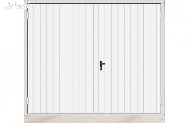 Garázskapu KL kétszárnyas kapu, MATT fehér, Fny 250/220 /T7F ingyenes