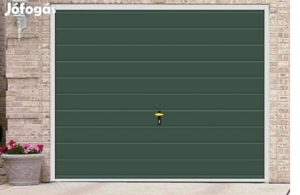 Garázskapu Kló, Típus: B,AJ, H, MATT S zöld, VB20 SZIG, KM, 250/220 fa