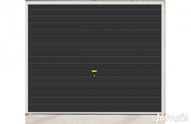 Garázskapu PR1002, billenő, fényes fekete T7 vízszintes bordázat, 0F