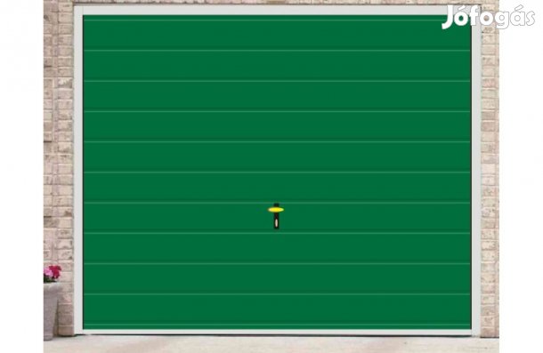 Garázskapu PR1014 billenő, fényes sötét zöld szín, opciókkal, V20, 20