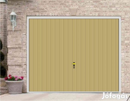 Garázskapu PR1017 billenő, fényes homok szín, opciókkal, T7 függöleges