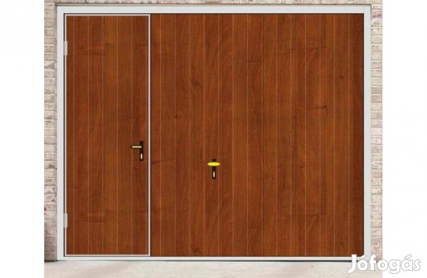 Garázskapu PR 1005 billenő, faerezetű világos mogyoró szín, sok opcióv