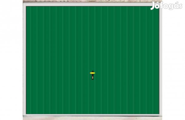 Garázskapu PR billenő,, fényes sötét zöld T7 cm függőleges bordázat,