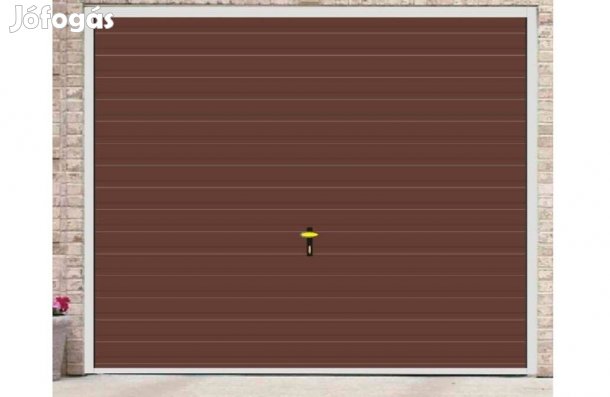 Garázskapu PR billenő,, sötét barna matt T7 cm vízszintes bordázat,