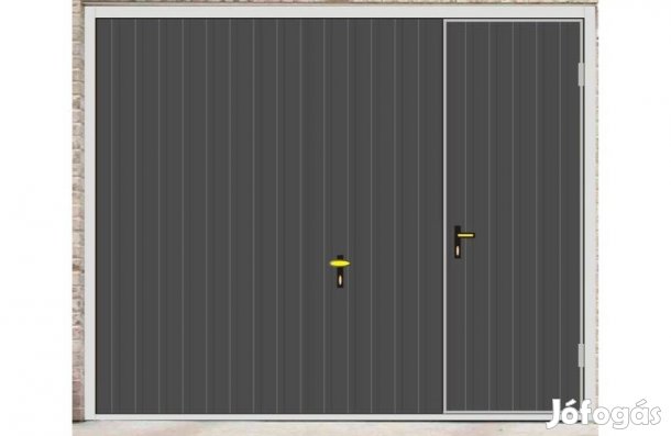 Garázskapu PR billenő, faerezetű antracit szín, sok opciót tartalmaz,